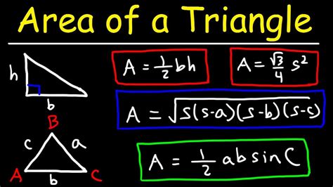 What is the area of a triangle with 3 sides?