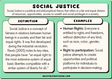 What is the best example of social justice?