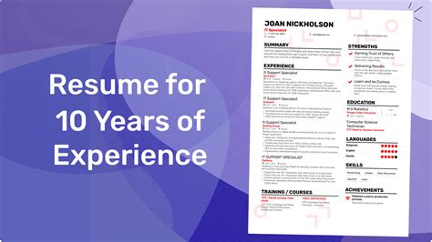 What is the best resume format for 10 years experience?