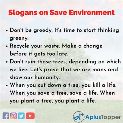 What is the best slogan for environment?