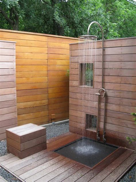 What is the best surface for an outdoor shower?