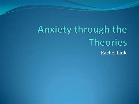What is the best theory for anxiety?