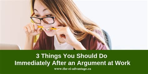 What is the best thing to do after an argument?