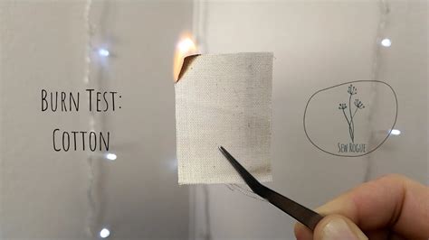 What is the burn test for cotton?