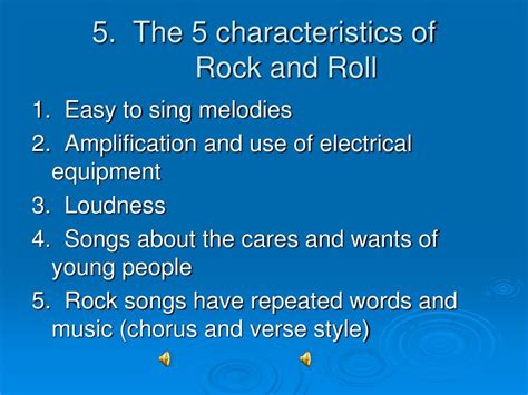 What is the characteristic of rock songs?