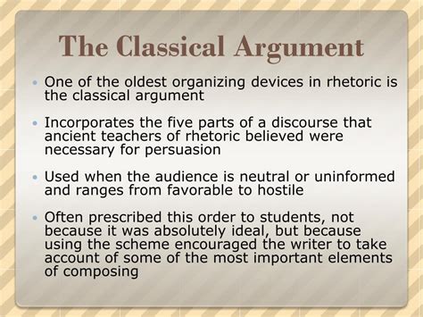 What is the classical form of argument?