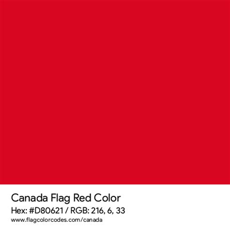 What is the color code for the Canada flag?