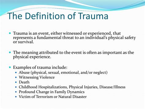 What is the concept of trauma?