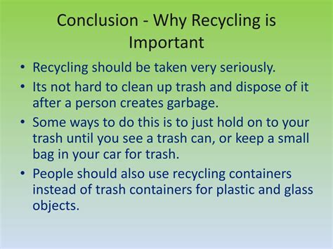 What is the conclusion of recycling?