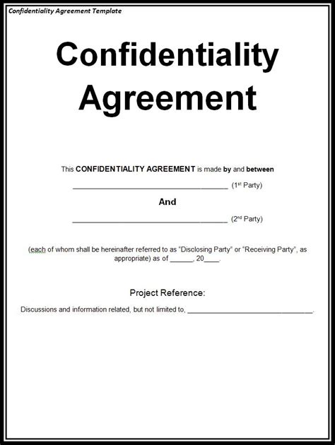 What is the confidential agreement?
