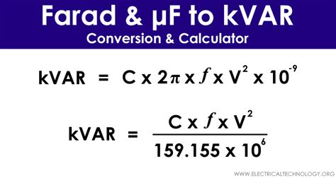 What is the conversion of 1 farad?