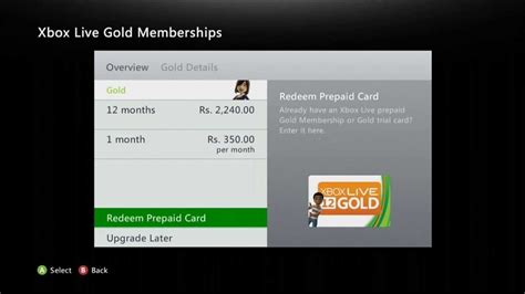 What is the cost of Xbox Live account?