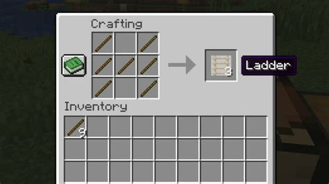 What is the crafting recipe for a ladder?