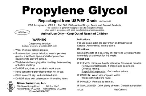 What is the daily limit of propylene glycol?