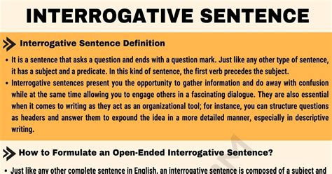 What is the definition of an interrogative sentence with examples?