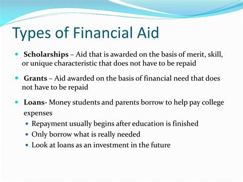 What is the definition of financial aid?