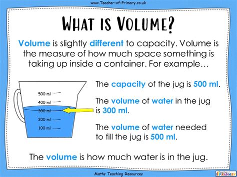 What is the definition of volume and capacity?