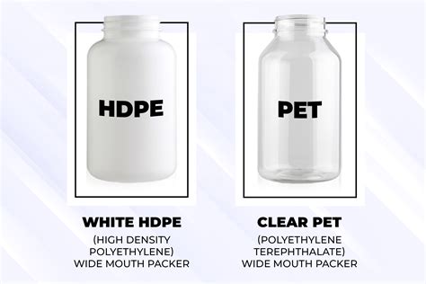 What is the difference between PET 1 and HDPE 2?