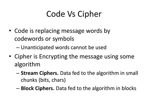 What is the difference between a code and a cipher?