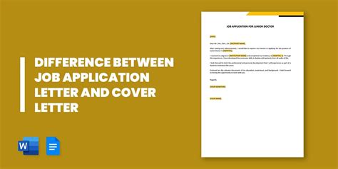 What is the difference between a job letter and an application letter?