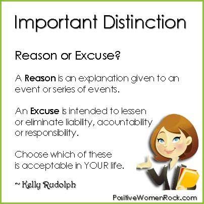 What is the difference between a valid reason and an excuse?