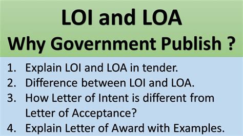 What is the difference between an LOI and an Loa?