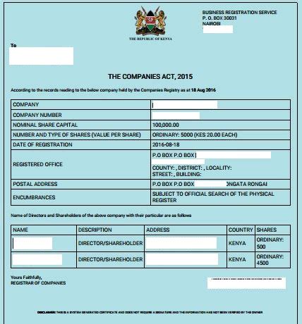 What is the difference between business and company registration in Kenya?