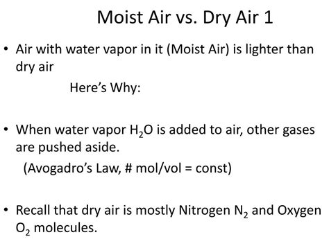 What is the difference between dry air and moist air?