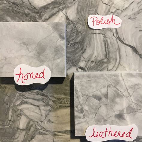 What is the difference between honed and leathered marble?