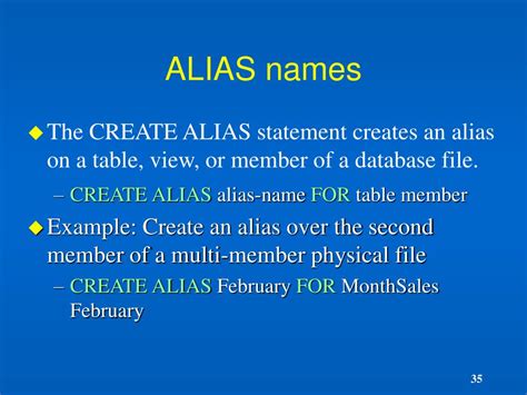 What is the difference between name and alias name?