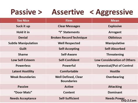 What is the difference between passive and assertive statements?