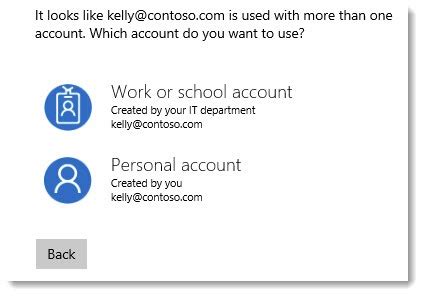 What is the difference between personal and work Microsoft login?