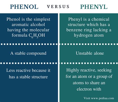 What is the difference between phenol and phenyl?