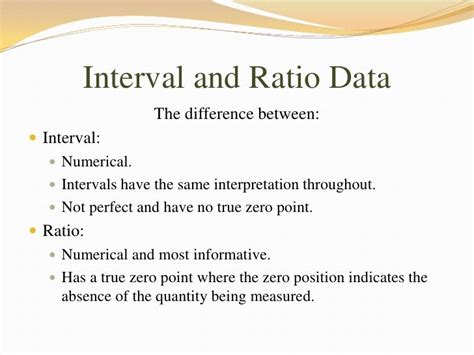 What is the difference between ratio and interval?