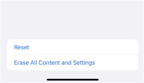 What is the difference between reset and erase all content and settings on iPhone?