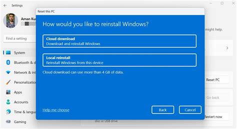 What is the difference between resetting and reinstalling?