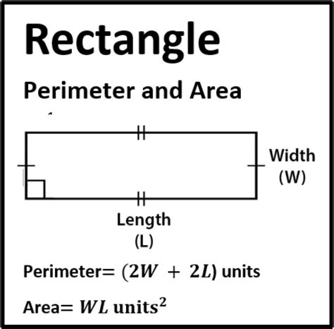 What is the expression for the perimeter and area of a rectangle?