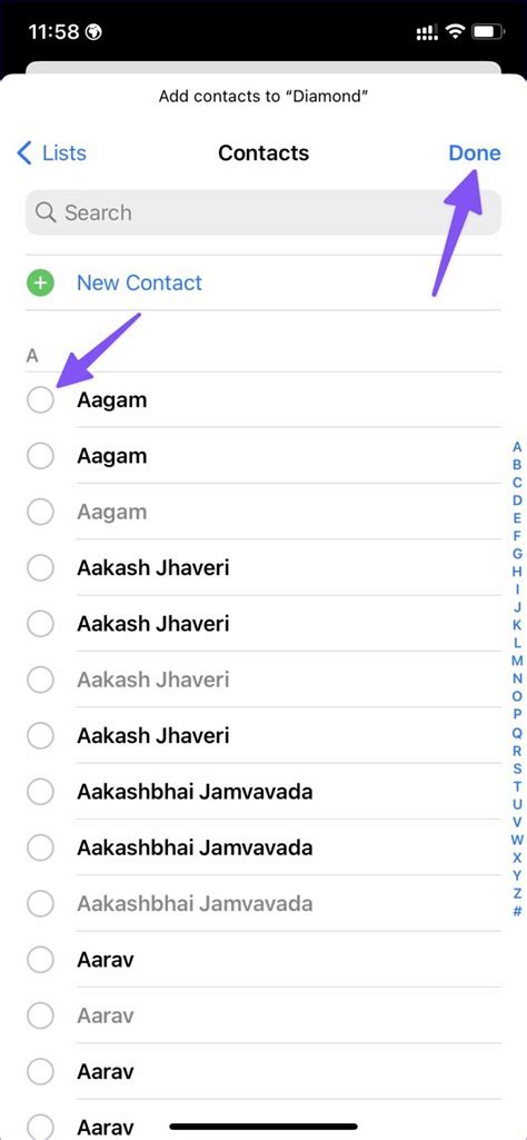 What is the fastest way to edit iPhone contacts list?