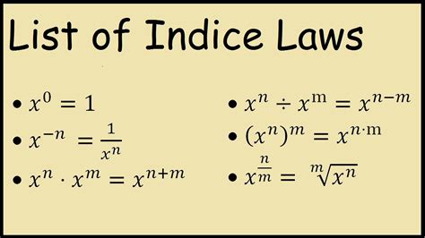 What is the first law of indices?