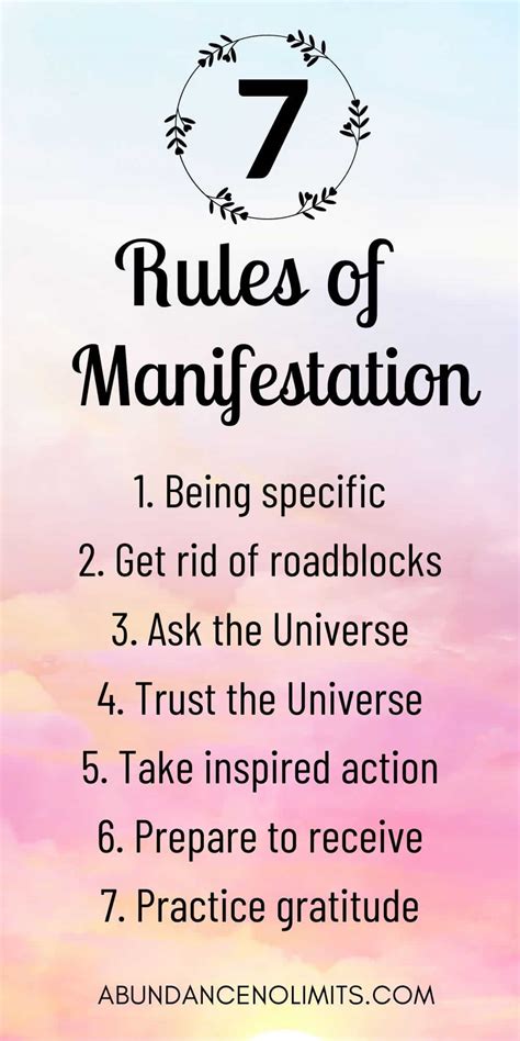 What is the first rule of manifestation?