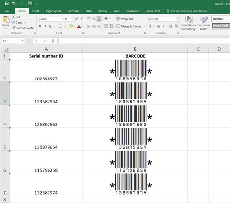 What is the formula for Code 128 barcode in Excel?