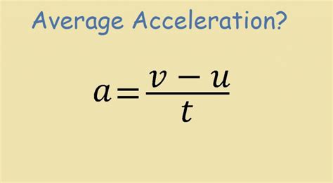 What is the formula for average acceleration?