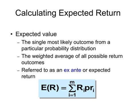 What is the formula for expected return model?