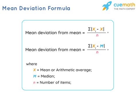 What is the formula for mean deviation from the median?