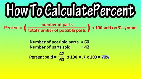 What is the formula for percentage in numbers?