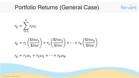 What is the formula for portfolio return?