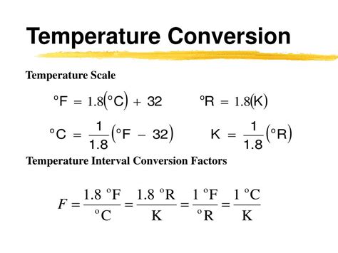 What is the formula for temperature conversion?