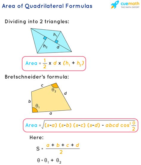 What is the formula of area of quadrilateral?