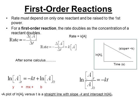 What is the formula of first order reaction?