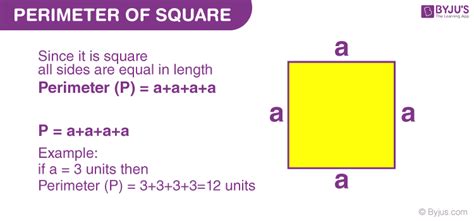 What is the formula of perimeter to square?